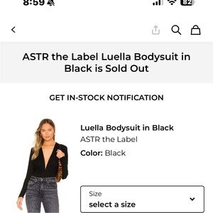 Astr Black Long Sleeve Bodysuit